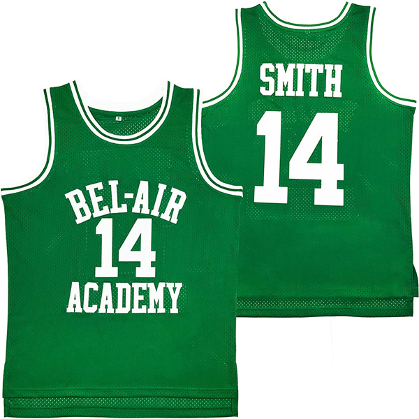 Men's Bel Air Academy #14 will smith Green Stitched Jersey